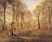 Theodor Esbern Philipsen A Late Autumn Day in Dyrehaven, Sunshine Germany oil painting artist
